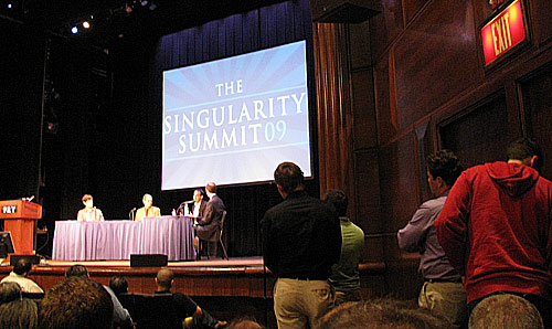 A panel discussion during the 2009 Singularity Summit in New York City.
